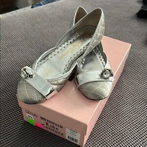 Juicy Couture Silver Flats with Bow Detail